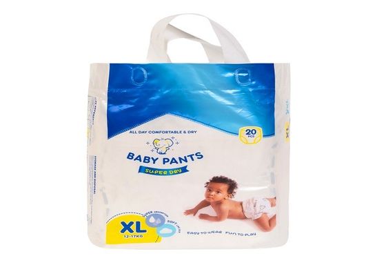 Blue ADL Breathable Baby Diapers 3 Layer Microfiber Stretchy Waistband