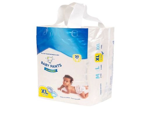 Blue ADL Breathable Baby Diapers 3 Layer Microfiber Stretchy Waistband