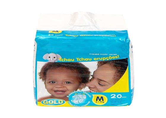 Cartoon Printed Comfortable Baby Diapers 3D Leaking Guards Fluff Pulp SAP