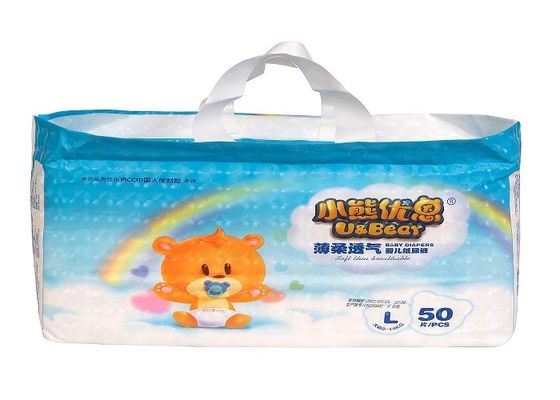 Customized Printed 3D Leak Protection Diapers 32lbs Elastic Stretchable Waistband