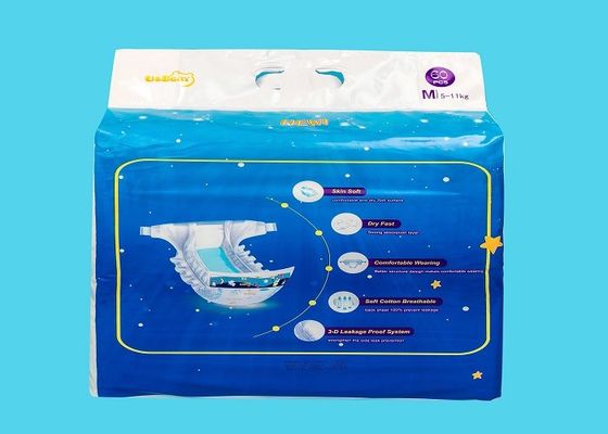 White Breathable Backsheet Soft Baby Diaper 390*320mm Cartoon Printed