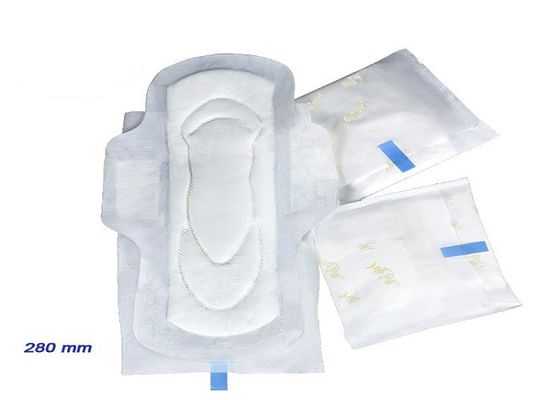 White PE Backsheet Winged Hypoallergenic Sanitary Pads For Heavy Bleeding