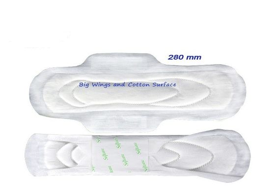 Soft Non Woven Eco Friendly Disposable Sanitary Pads 1mm Thick Cotton Surface