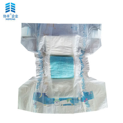 PE Film Breathable Disposable Diapers White ADL 3 Lines Wetness Indicators