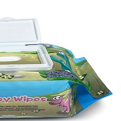 No Fragrance 60pcs Sensitive Skin Baby Wipes Non Woven Spunlace