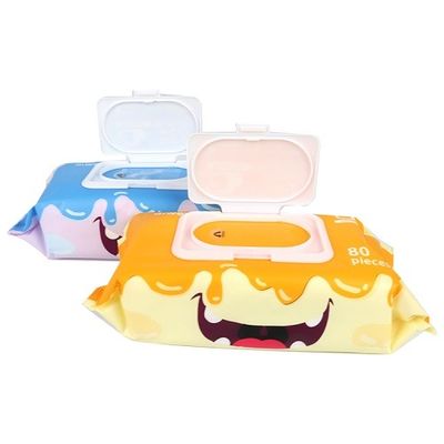 Plain Pattern Pure Baby Wet Wipes 100pcs Non Toxic No Colorant