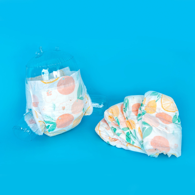 Color Printed Non Woven Topsheet Disposable Baby Diapers 3D Leak Protection