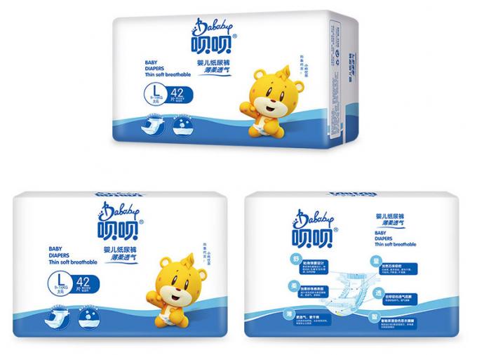Fluff Fiber Disposable Baby Nappies 3D Leak Prevention Wetness Indicator Diapers 1